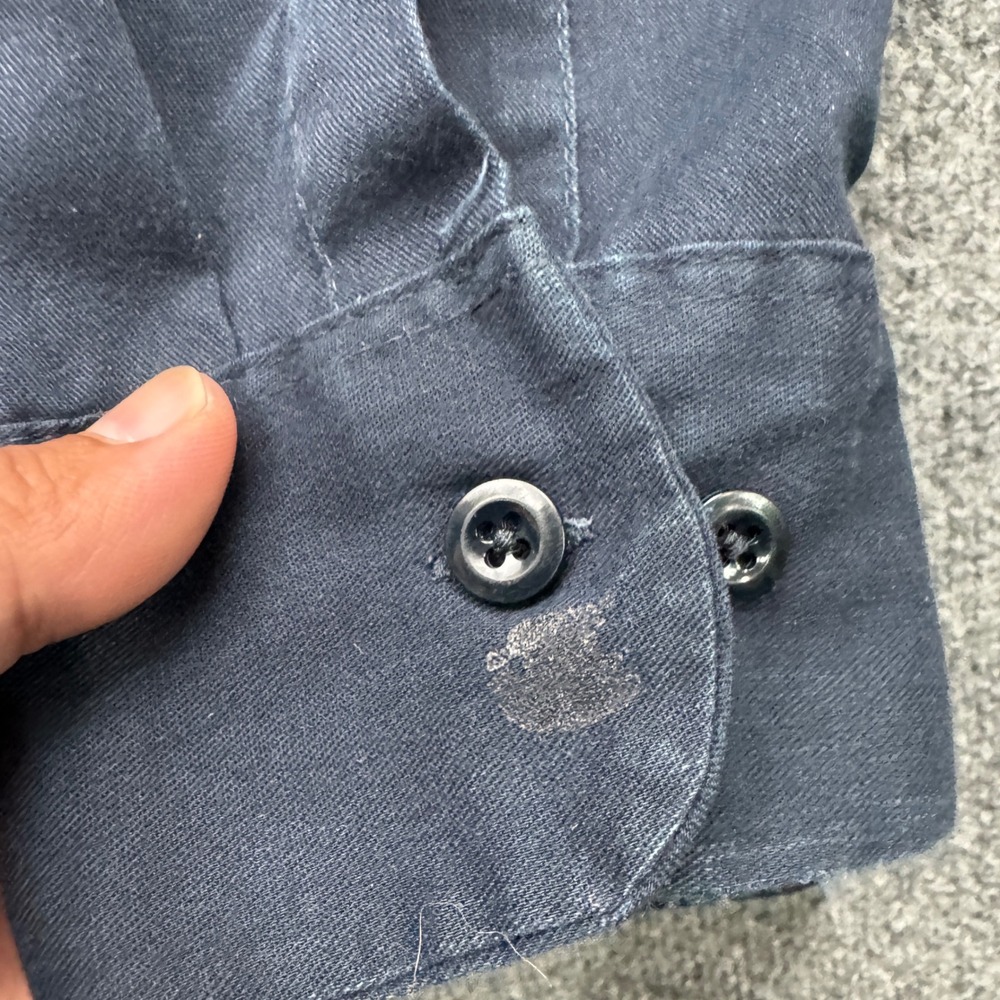 Dickies Flex Work Shirt Mens XL Navy Blue Long Sleeve Button Front Casual - Picture 6 of 12